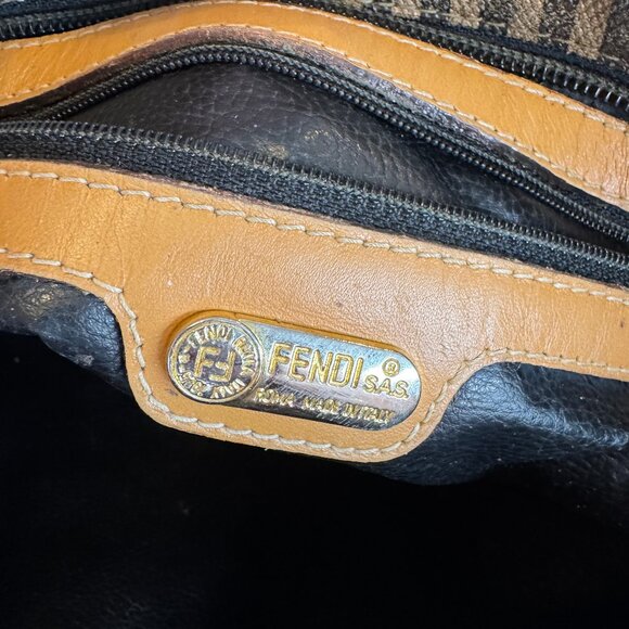 FENDI Vintage Pequin striped tote shoulder bag - Picture 6 of 10